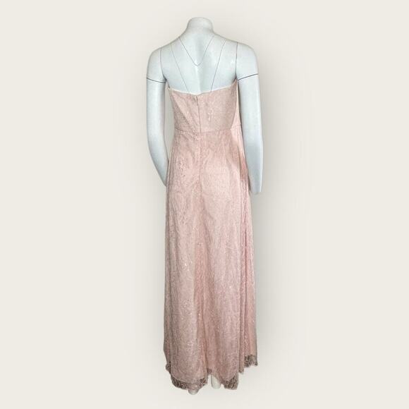 NWT | Dessy Collection | Florentine Lace Strapless Maxi | Blush | Size 12 - Picture 4 of 15